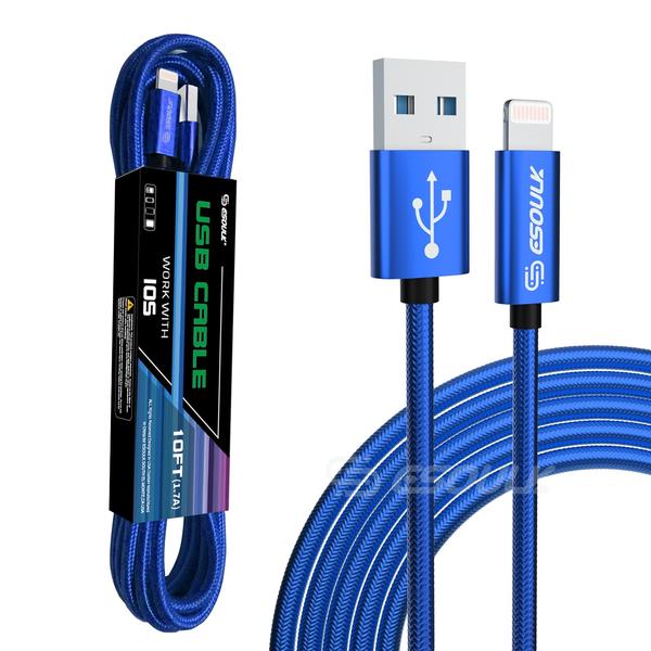 10FT USB Cable For IPhone XS/XR/XS MAX 1.7A