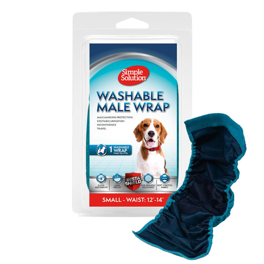 Simple Solution Absorbent Male Wraps with Leak Proof Fit | Excitable Urination Incontinence1 Reusable Dog Diaper Per PackWhites & Tans